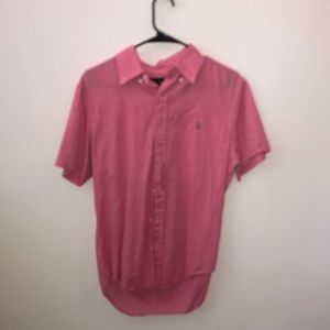 Men’s salmon Polo by Ralph Lauren button up, size M slim fit